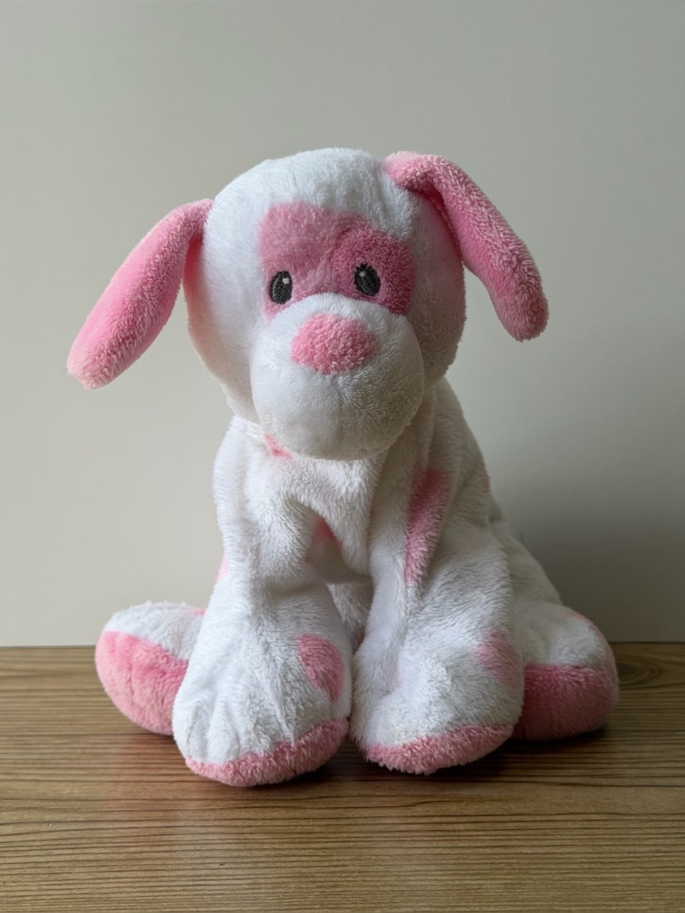 Ty Pluffies Baby Pups Pink Spot Puppy Dog Plush Stuffed Animal 2013